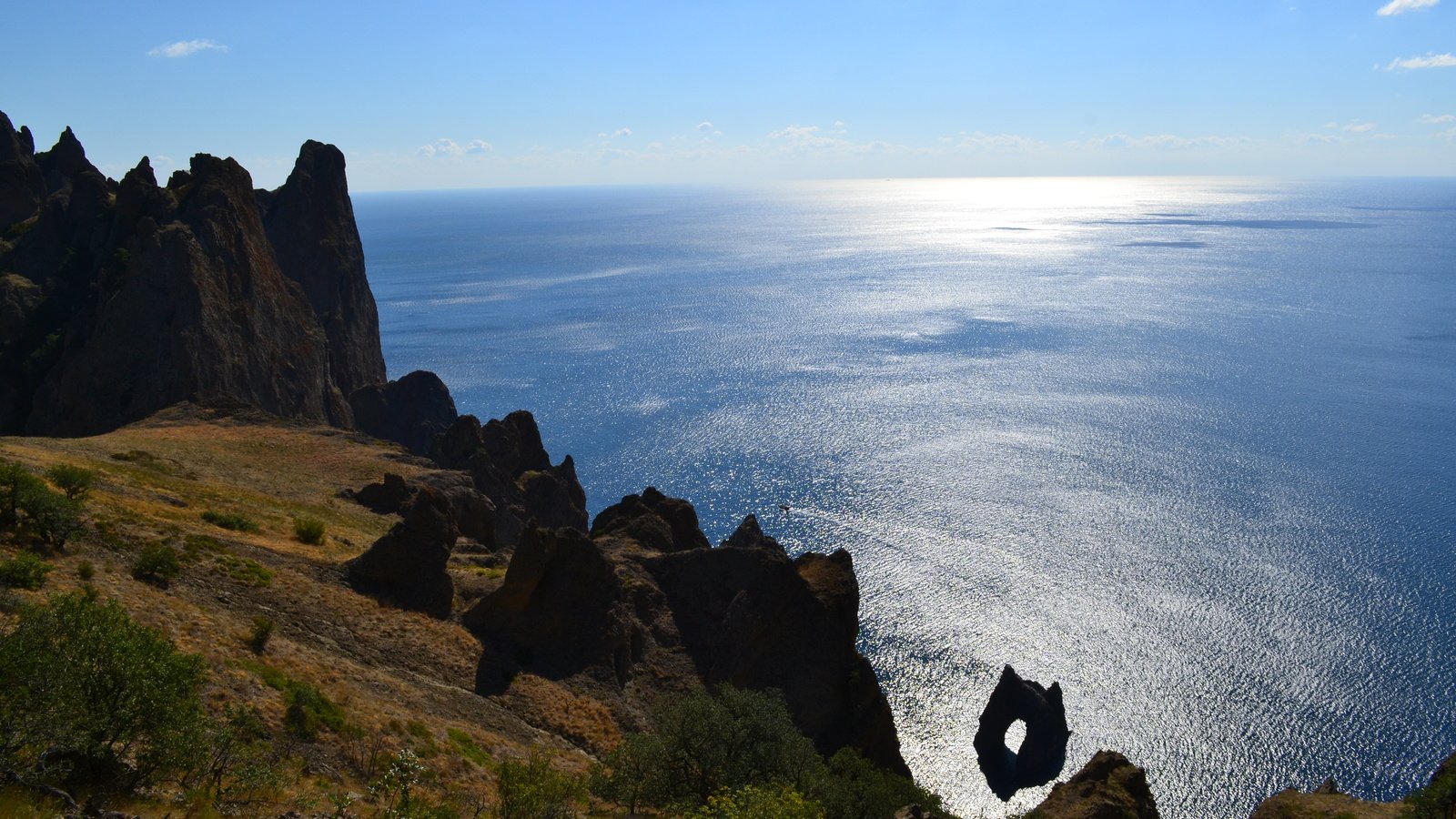 Обои горы, скалы, море, крым, карадаг, mountains, rocks, sea, crimea, karadag разрешение 4608x3072 Загрузить