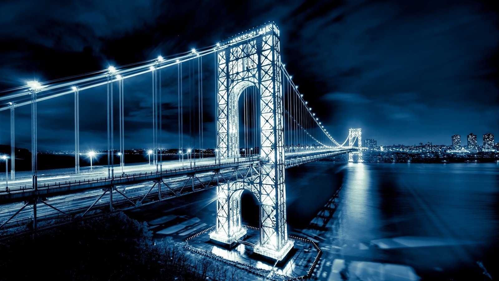 Обои манхеттен, нью-джерси, мост джорджа вашингтона, george washington bridge, manhattan, new jersey, the george washington bridge разрешение 1920x1200 Загрузить