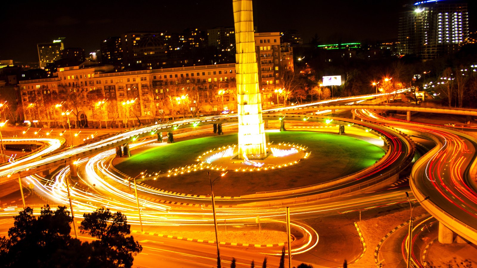 Обои грузия, тбилиси, hero memorial, ноч, georgia, tbilisi, night разрешение 2560x1600 Загрузить