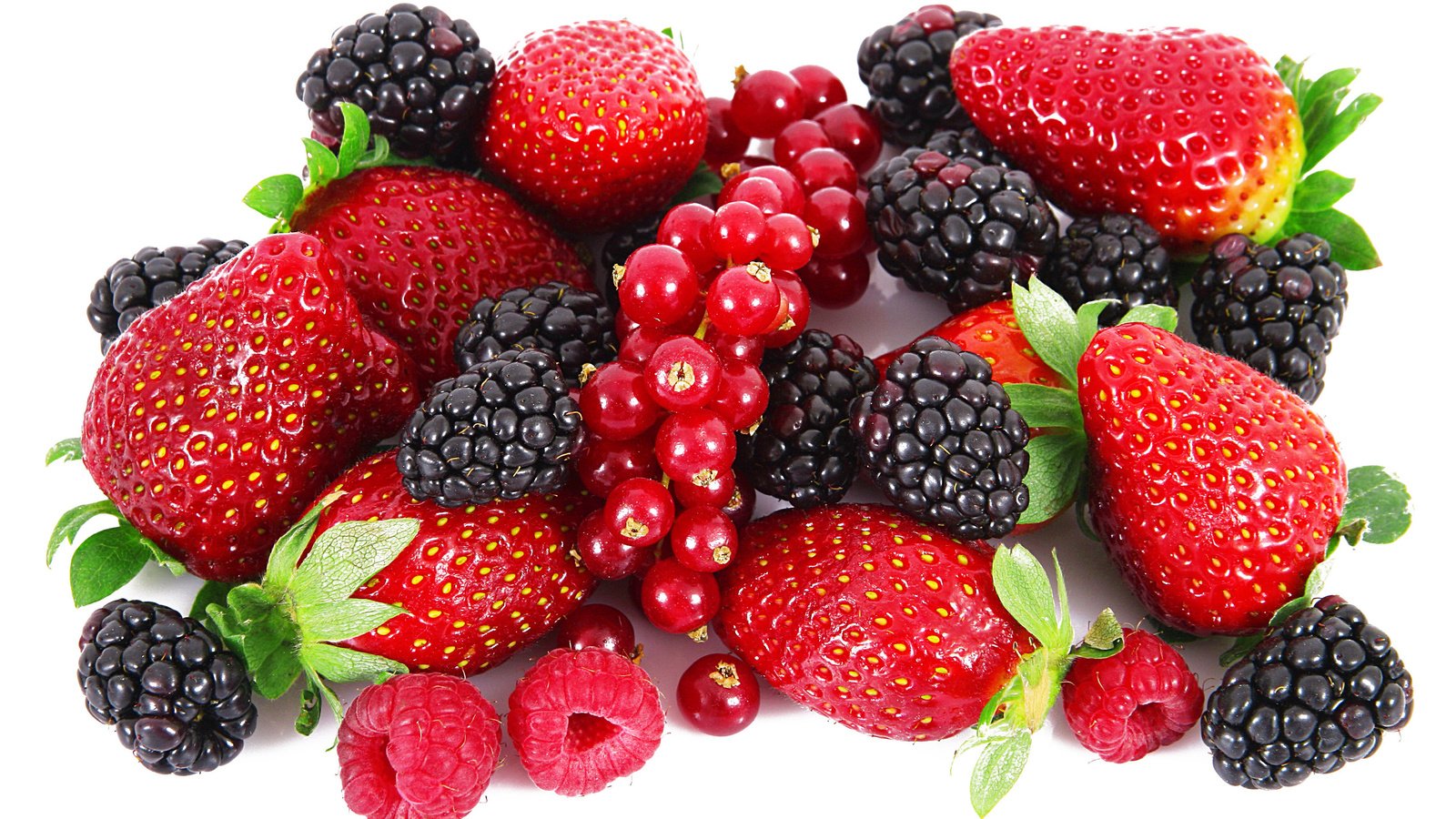 Обои малина, клубника, ягоды, красная смородина, ежевика, raspberry, strawberry, berries, red currant, blackberry разрешение 2560x1600 Загрузить