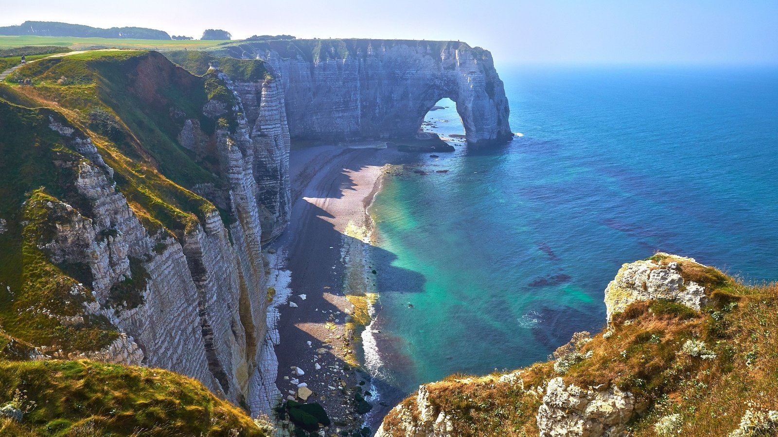 Обои пейзаж, море, скала, арка, нормандия, landscape, sea, rock, arch, normandy разрешение 2560x1600 Загрузить
