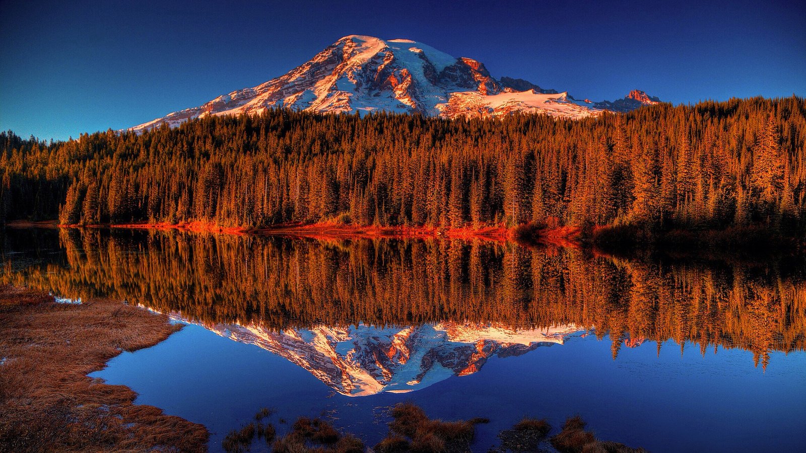 Обои озеро, лес, отражение, гора, lake, forest, reflection, mountain разрешение 1920x1200 Загрузить