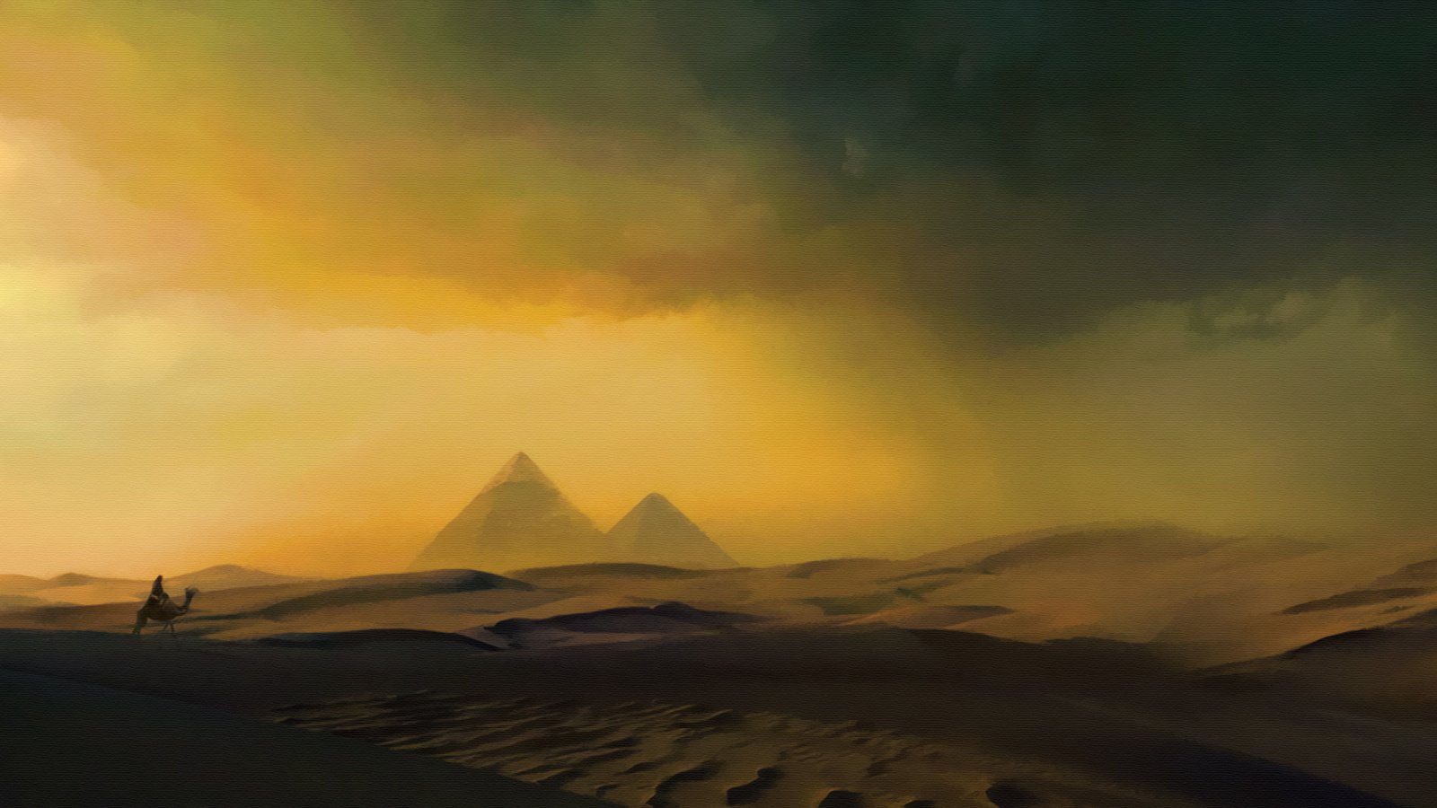 Обои песок, пустыня, египет, верблюды, пирамиды, sand, desert, egypt, camels, pyramid разрешение 1920x1080 Загрузить