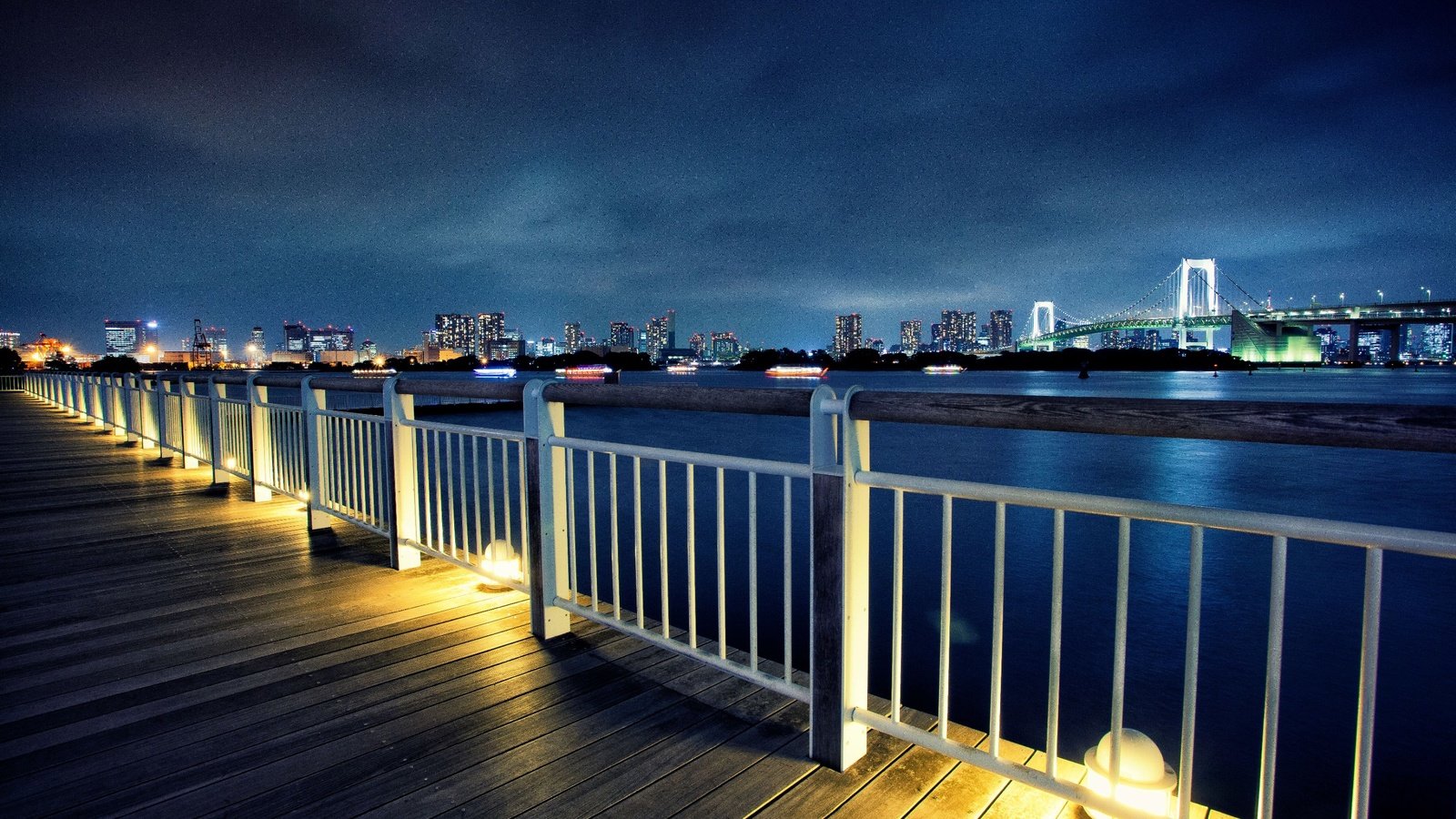 Обои по, токио, ноч, waterfront, at, tokyo, night разрешение 2696x1797 Загрузить