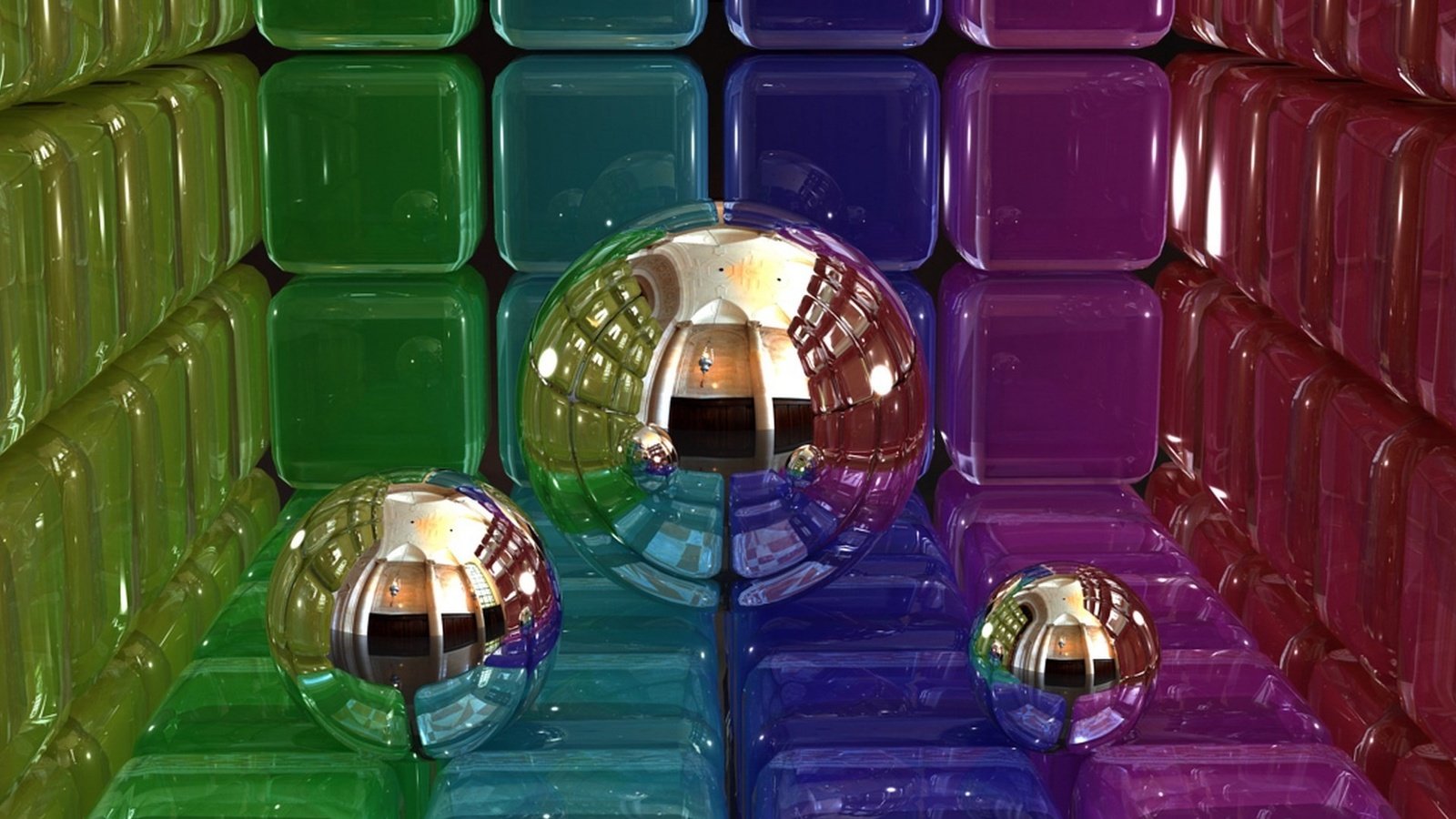 Обои шары, кубы, 3д, цифровое искусство, balls, cuba, 3d, digital art разрешение 2560x1080 Загрузить