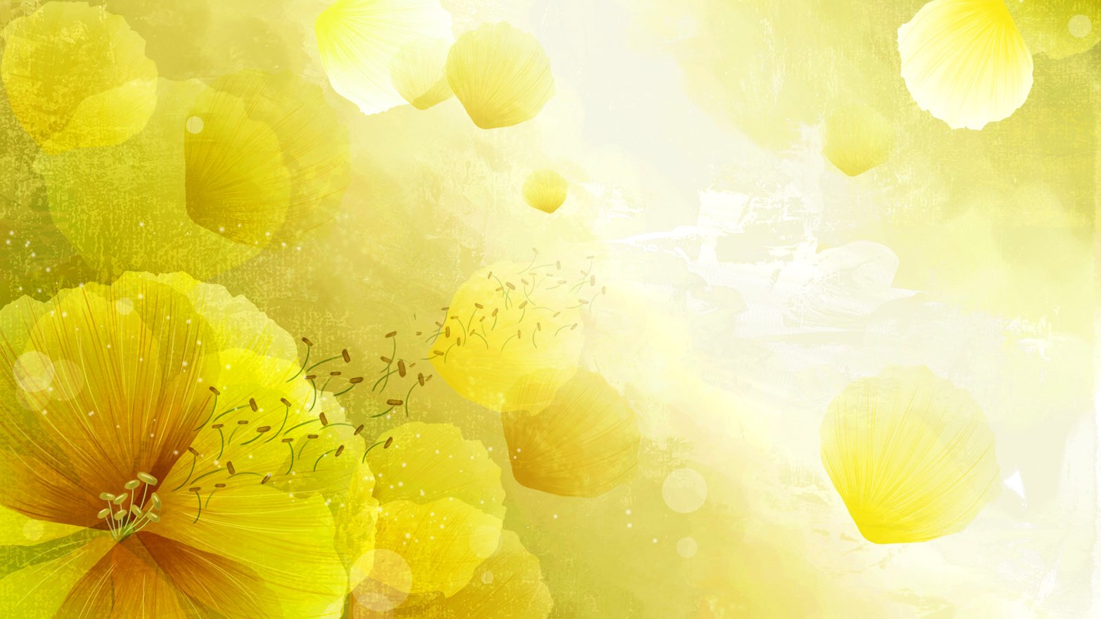 Обои желтые, арт.цветы, yellow, art.flowers разрешение 1920x1200 Загрузить