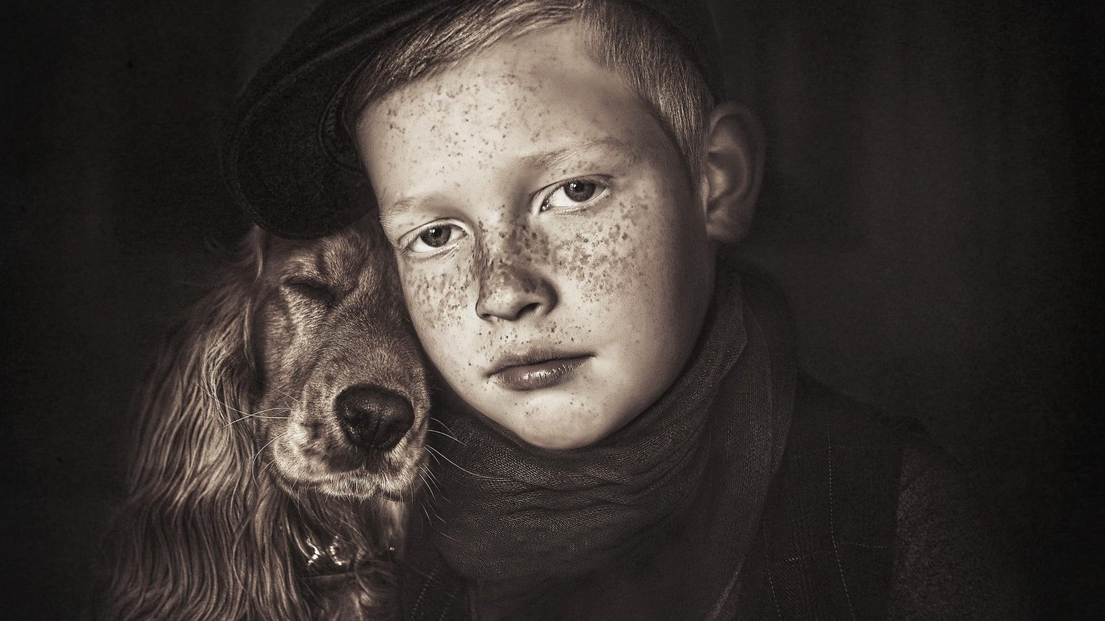 Обои собака, дети, мальчик, дружба, друзья, dog, children, boy, friendship, friends разрешение 2048x1365 Загрузить