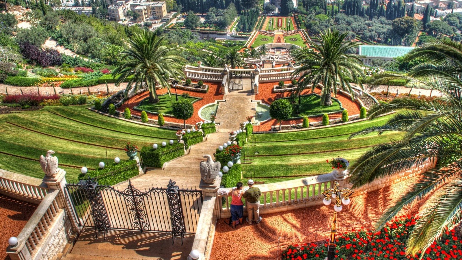 Обои израиль, хайфа, бахайские сады, всемирный центр бахаи, israel, haifa, the bahai gardens, the bahá'í world centre разрешение 1920x1200 Загрузить