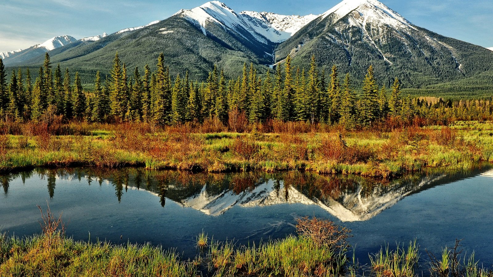 Обои вода, горы, лес, отражение, пейзаж, осень, зеркало, water, mountains, forest, reflection, landscape, autumn, mirror разрешение 1920x1200 Загрузить