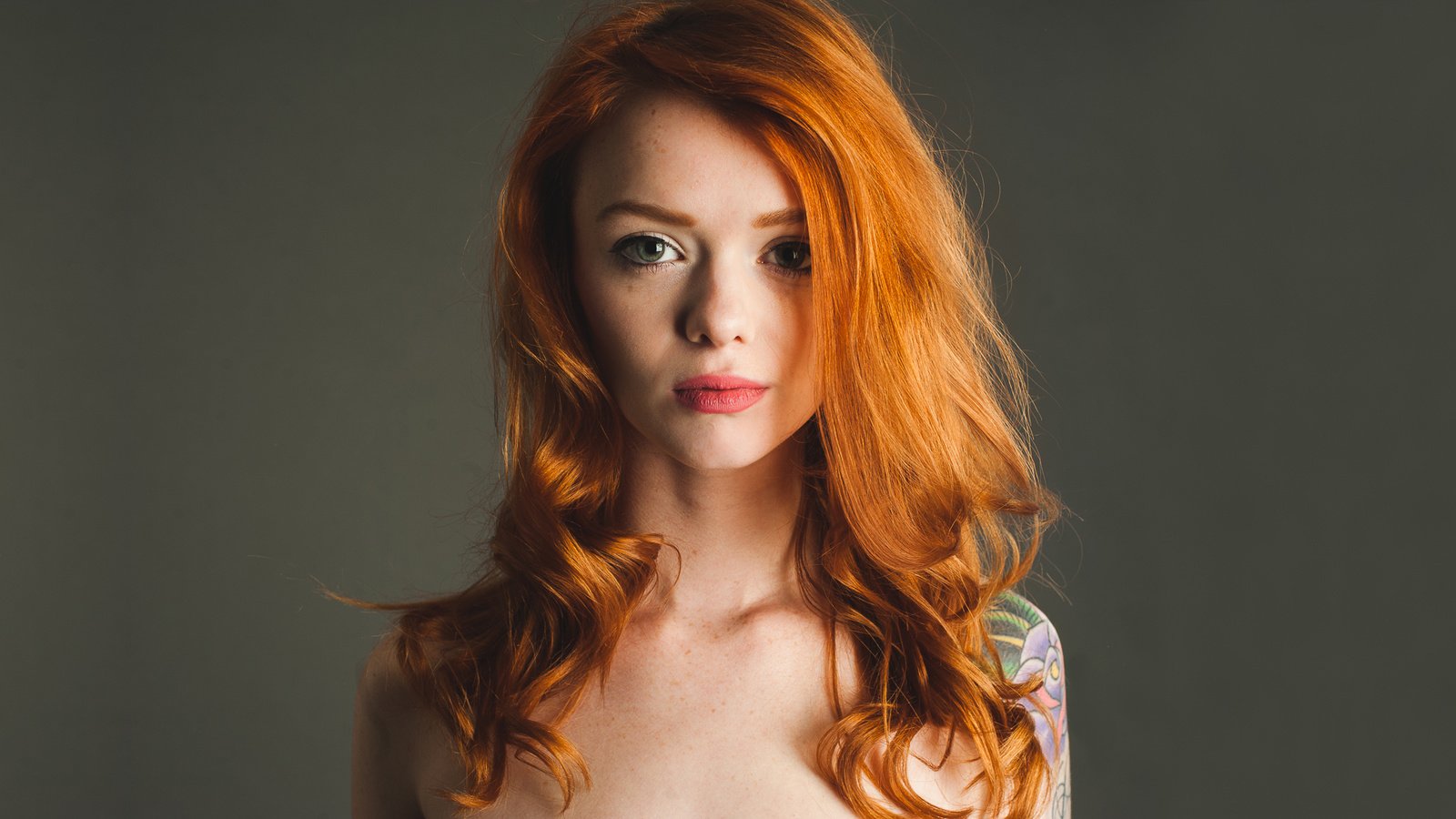 Обои девушка, взгляд, рыжая, модель, тату, губы, julie kennedy, lass, suicide girls, red head, girl, look, red, model, tattoo, lips разрешение 1920x1080 Загрузить