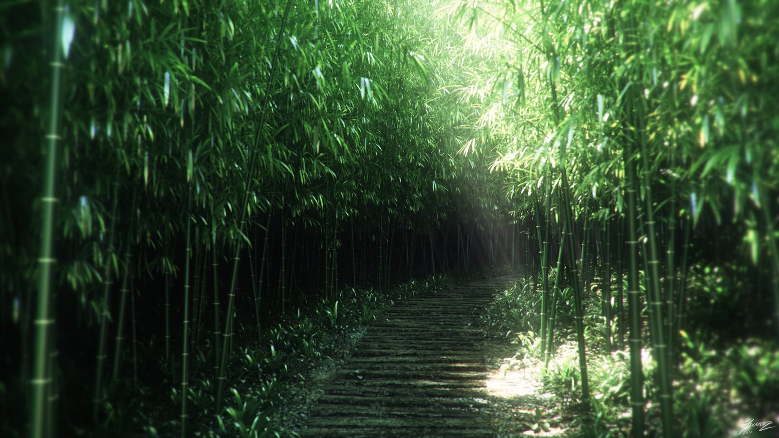 Обои природа, бамбук, заросли, 3д, nature, bamboo, thickets, 3d разрешение 1920x1080 Загрузить