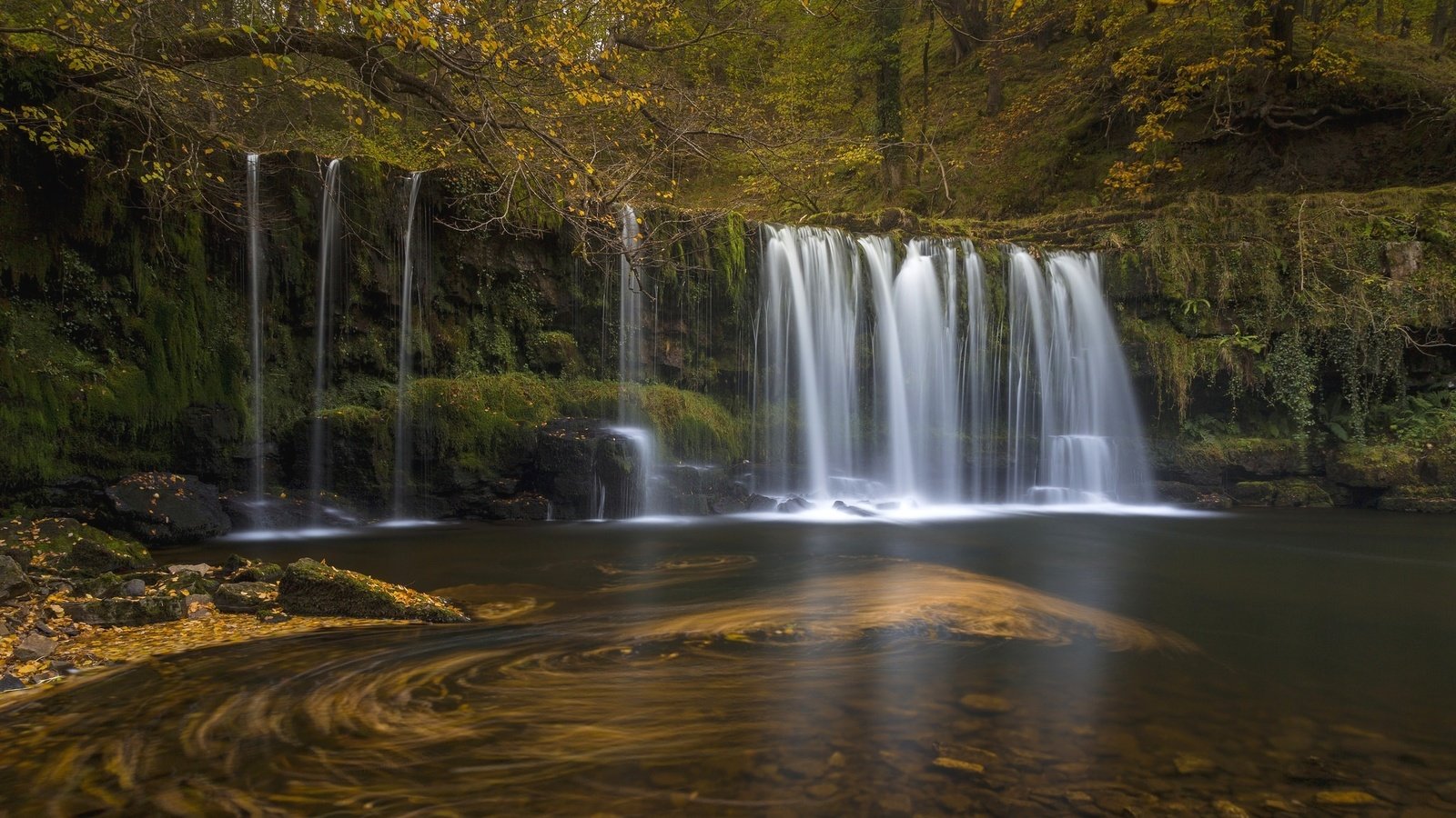 Обои вода, камни, лес, водопад, water, stones, forest, waterfall разрешение 2048x1303 Загрузить