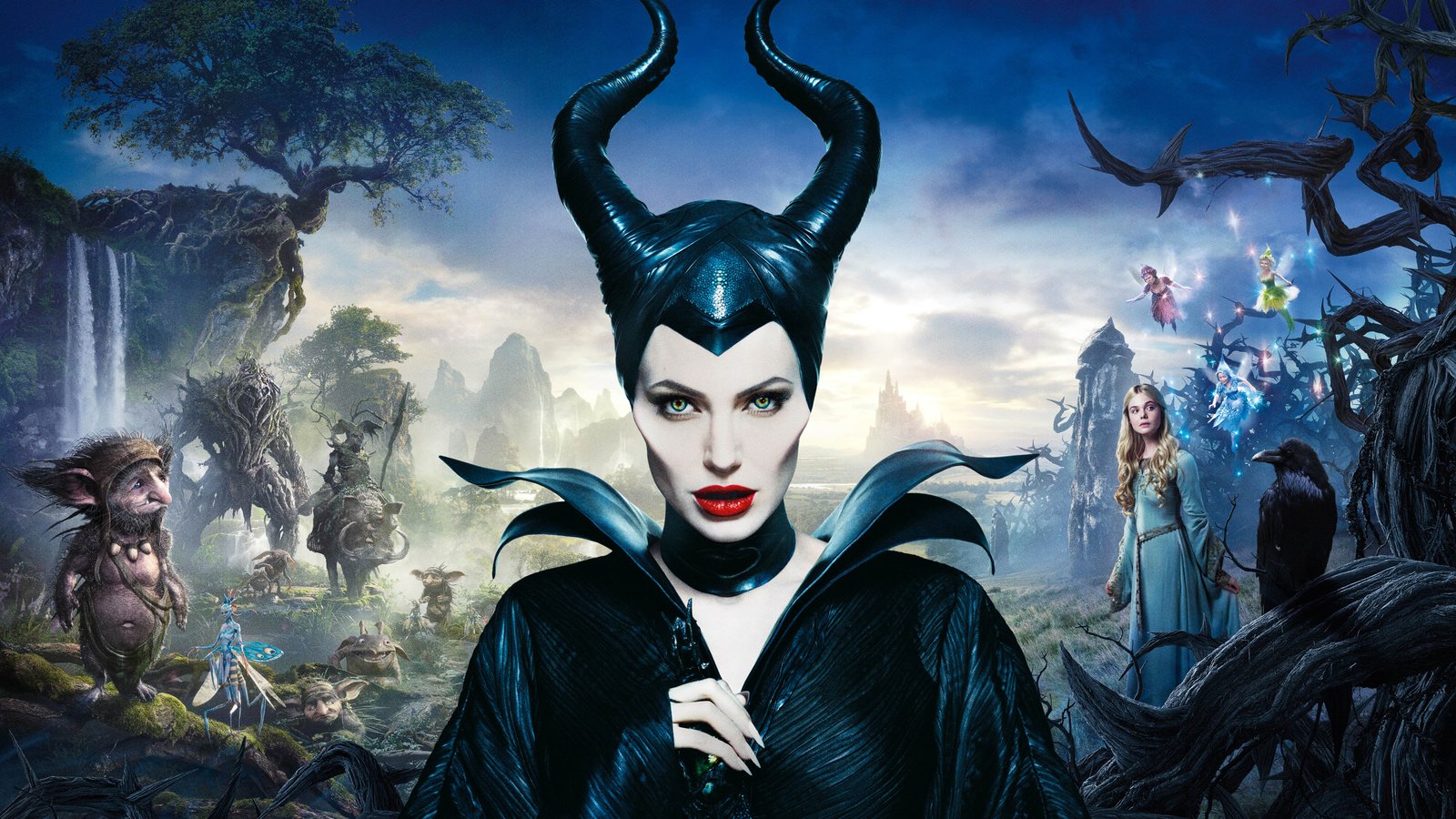 Обои анджелина джоли, малефисента, angelina jolie, maleficent разрешение 2880x1800 Загрузить