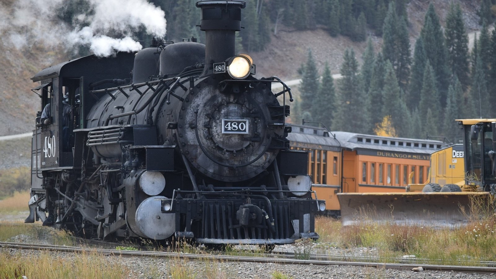 Обои железная дорога, паровоз, штат колорадо, durango, silverton, narrowgage, railroad, the engine, colorado разрешение 1920x1283 Загрузить