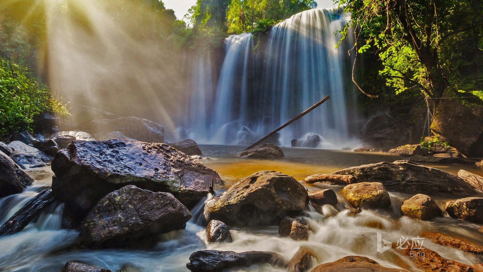 Обои река, солнце, природа, камни, лес, водопад, bing, phnom kulen national park, river, the sun, nature, stones, forest, waterfall разрешение 1920x1200 Загрузить