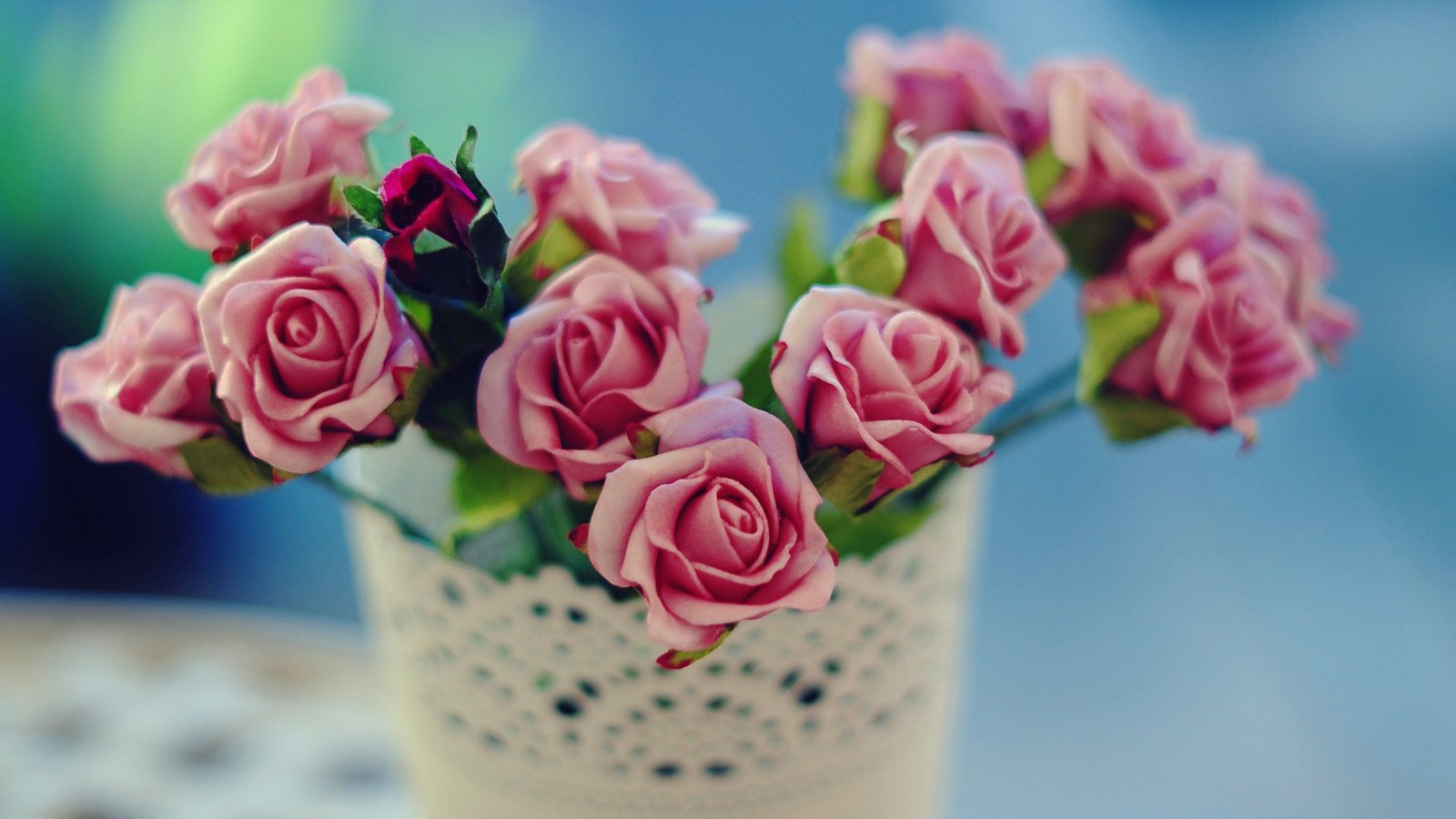 Обои цветы, розы, букет, розовые, ваза, flowers, roses, bouquet, pink, vase разрешение 2560x1600 Загрузить