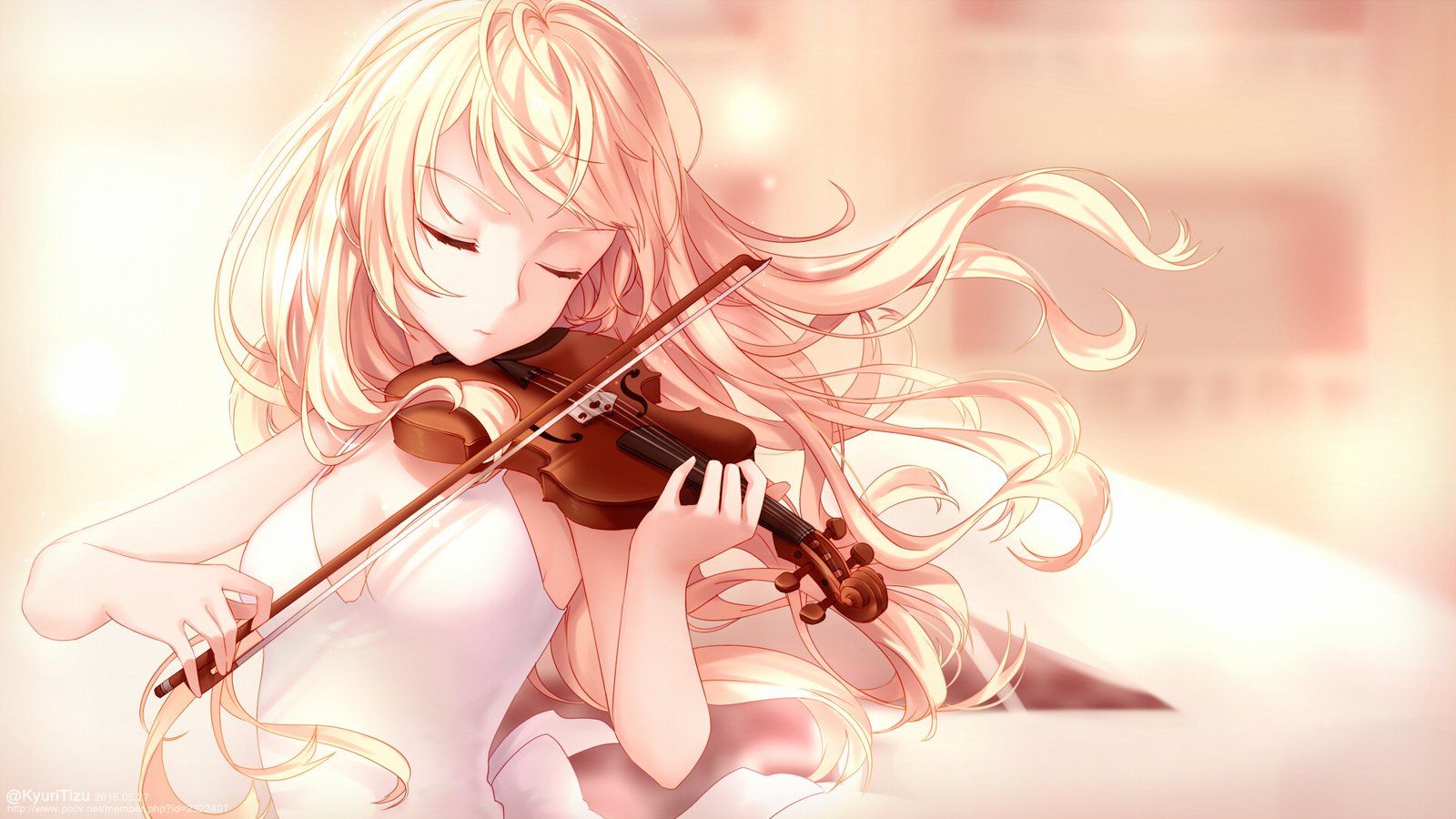 Обои арт, девушка, скрипка, аниме, волосы, art, girl, violin, anime, hair разрешение 1920x1080 Загрузить