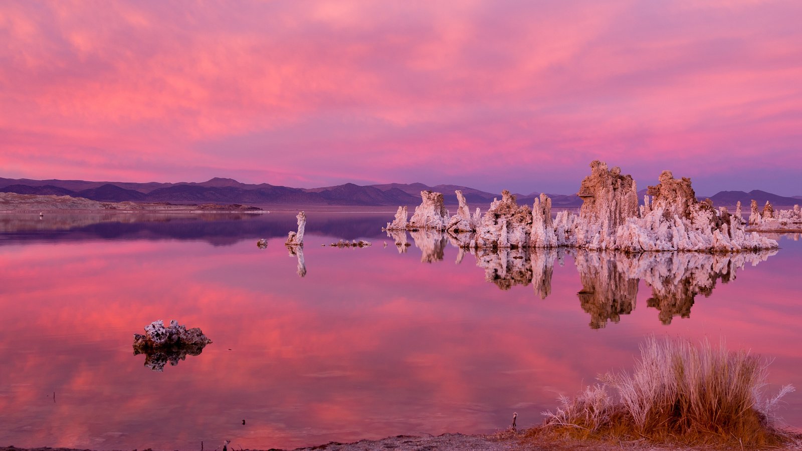 Обои озеро, скалы, камни, закат, сша, калифорния, lake, rocks, stones, sunset, usa, ca разрешение 2048x1367 Загрузить