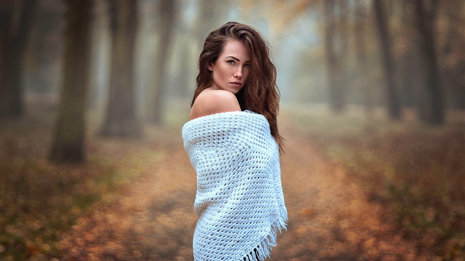 Обои природа, девушка, взгляд, осень, волосы, платок, nature, girl, look, autumn, hair, shawl разрешение 2048x1253 Загрузить