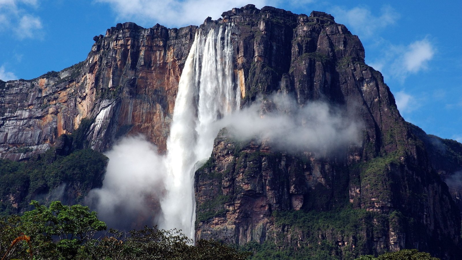 Обои гора, водопад, венесуэла, гайана, водопад анхель, mountain, waterfall, venezuela, guyana, angel falls разрешение 1920x1200 Загрузить