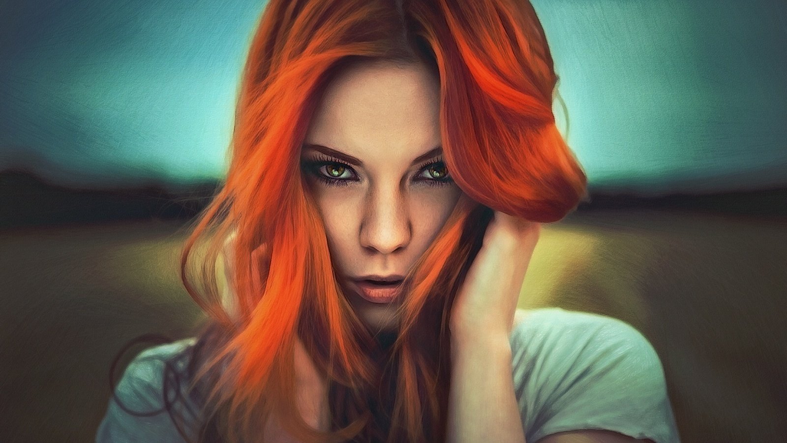 Обои девушка, портрет, взгляд, рыжая, зара axeronias, girl, portrait, look, red, zara axeronias разрешение 1920x1280 Загрузить