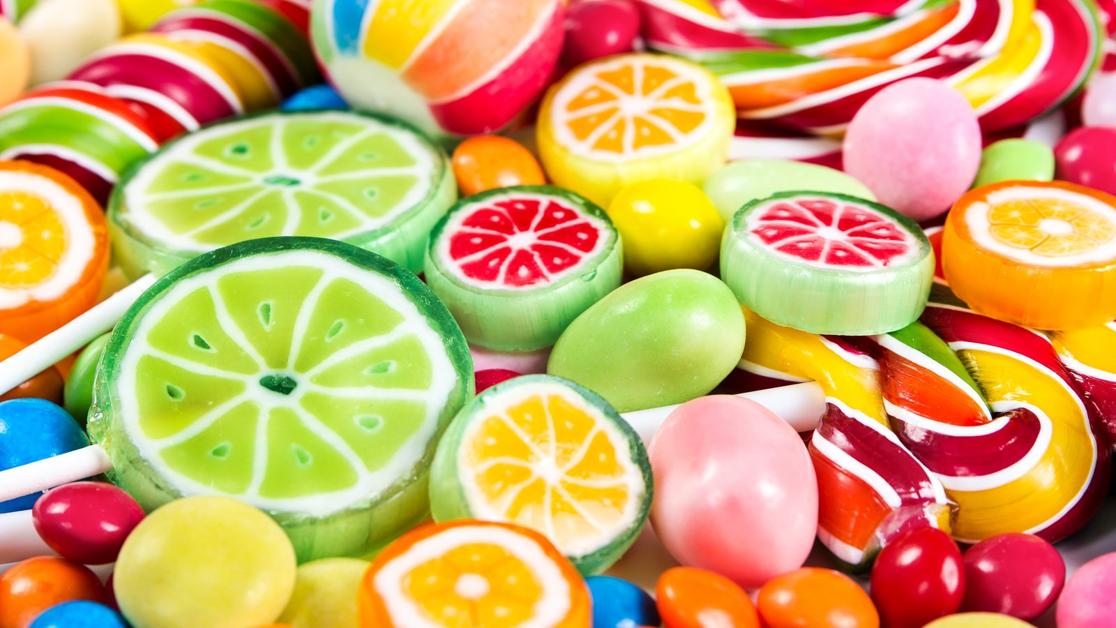 Обои разноцветные, конфеты, сладости, леденцы, colorful, candy, sweets, lollipops разрешение 3840x2400 Загрузить