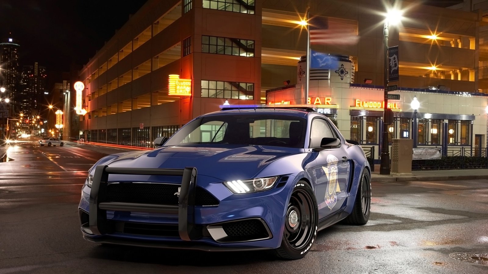 Обои ford mustang, 2017, polis araba, sedan tasarımı, abd, gece разрешение 2560x1600 Загрузить