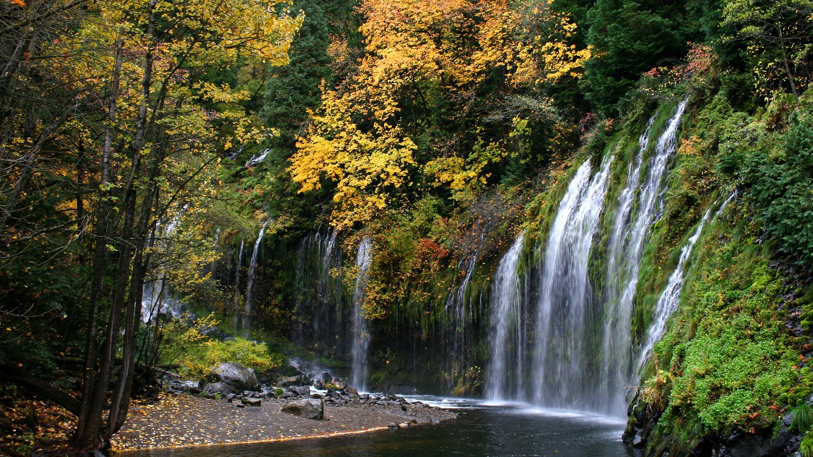 Обои река, природа, лес, водопад, осень, river, nature, forest, waterfall, autumn разрешение 2880x1800 Загрузить