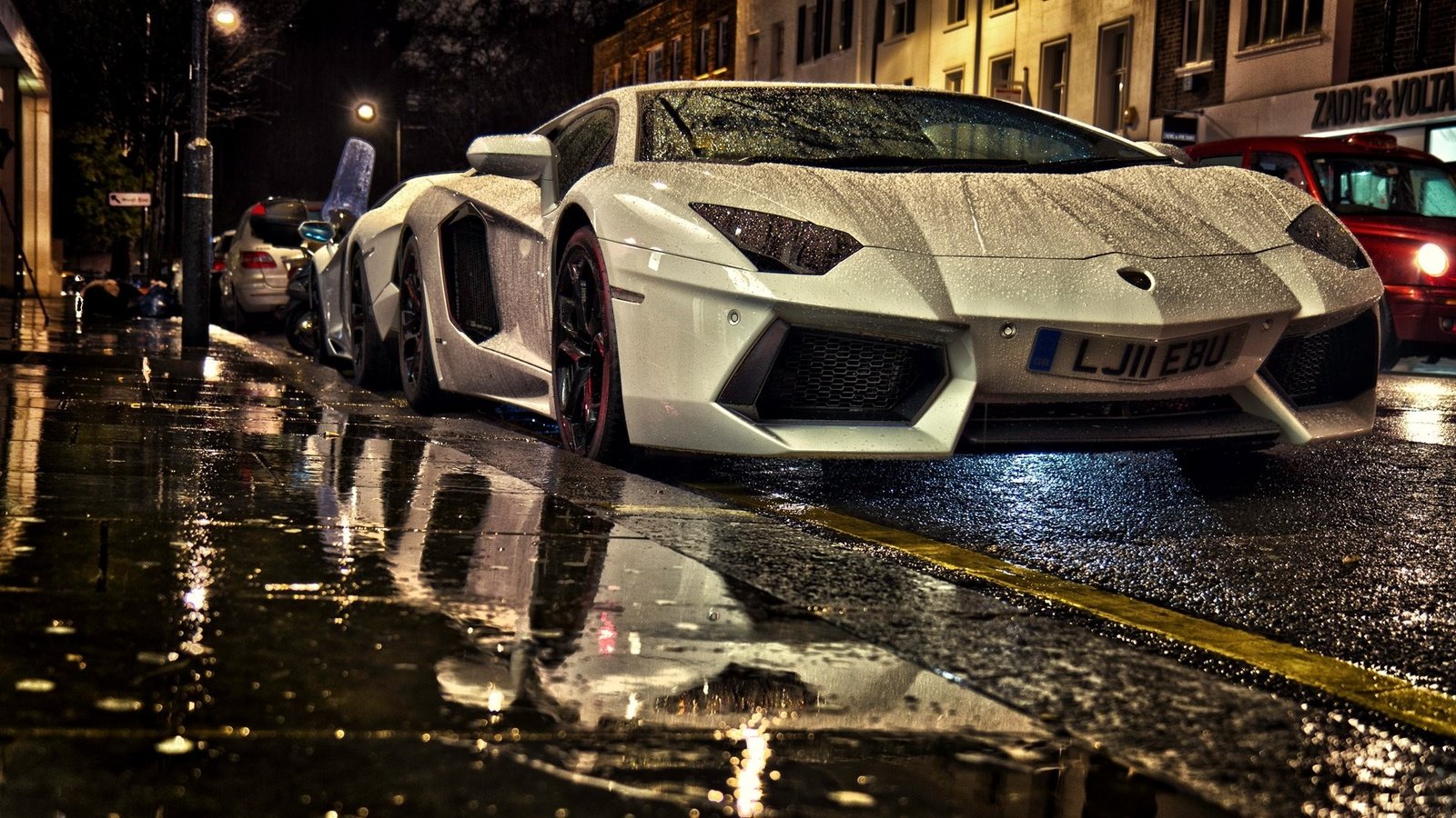 Обои дождь, ламборгини, суперкар, ламборджини авентадор, rain, lamborghini, supercar, lamborghini aventador разрешение 1920x1080 Загрузить