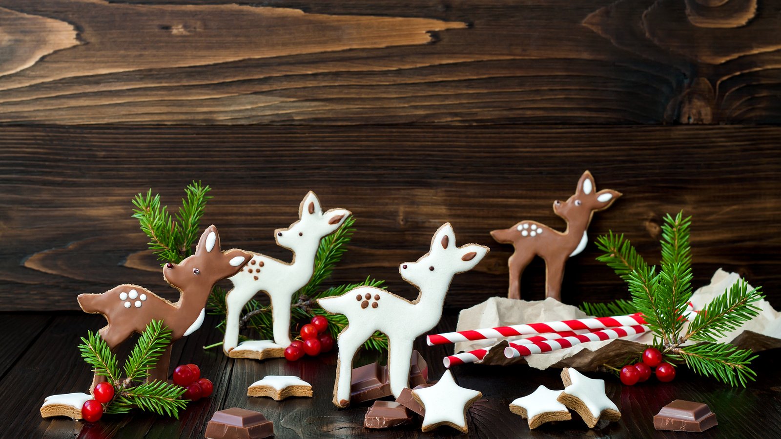 Обои олени, рождество, шоколад, сладкое, печенье, deer, christmas, chocolate, sweet, cookies разрешение 4752x3168 Загрузить