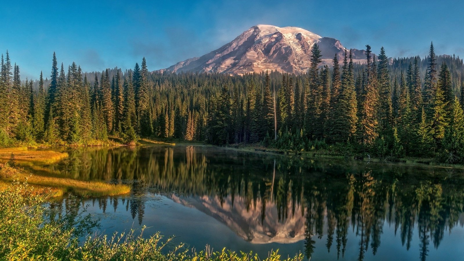 Обои озеро, горы, природа, лес, отражение, lake, mountains, nature, forest, reflection разрешение 1920x1234 Загрузить