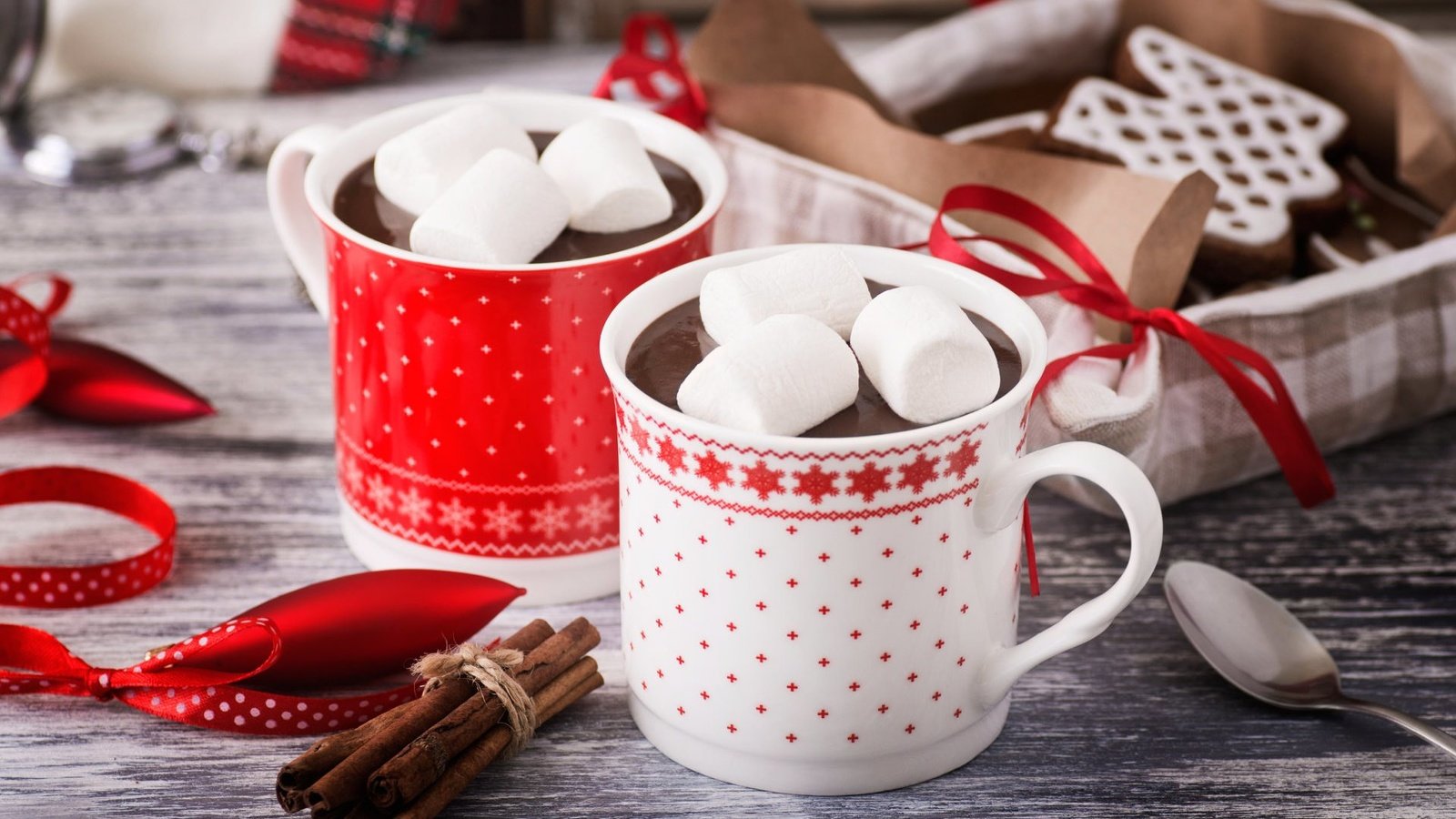 Обои кружки, зефир, горячий шоколад, маршмеллоу, mugs, marshmallows, hot chocolate разрешение 1920x1200 Загрузить