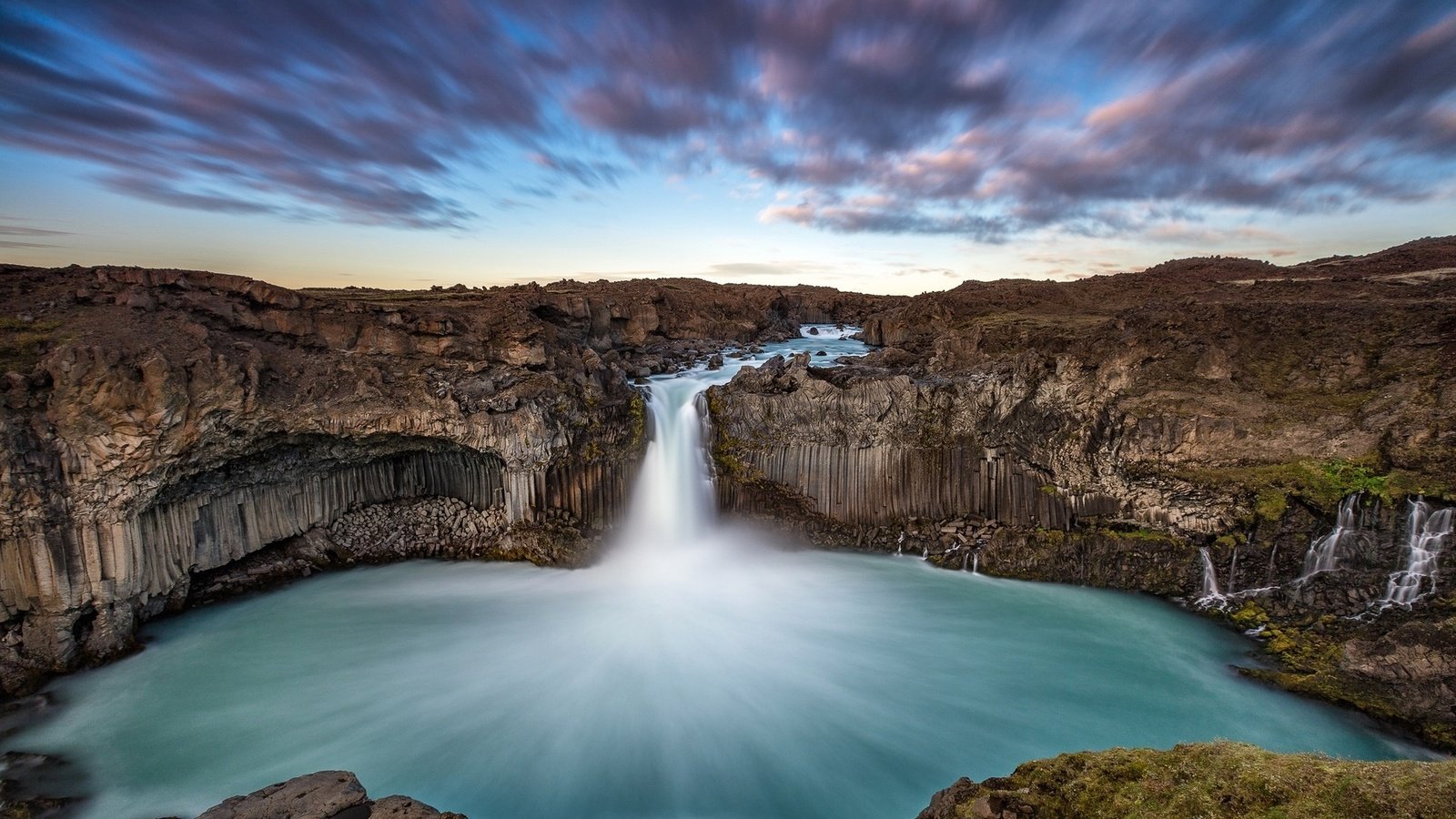 Обои озеро, река, скалы, исландия, aldeyjarfoss waterfall, альдейярфосс, lake, river, rocks, iceland разрешение 1920x1200 Загрузить