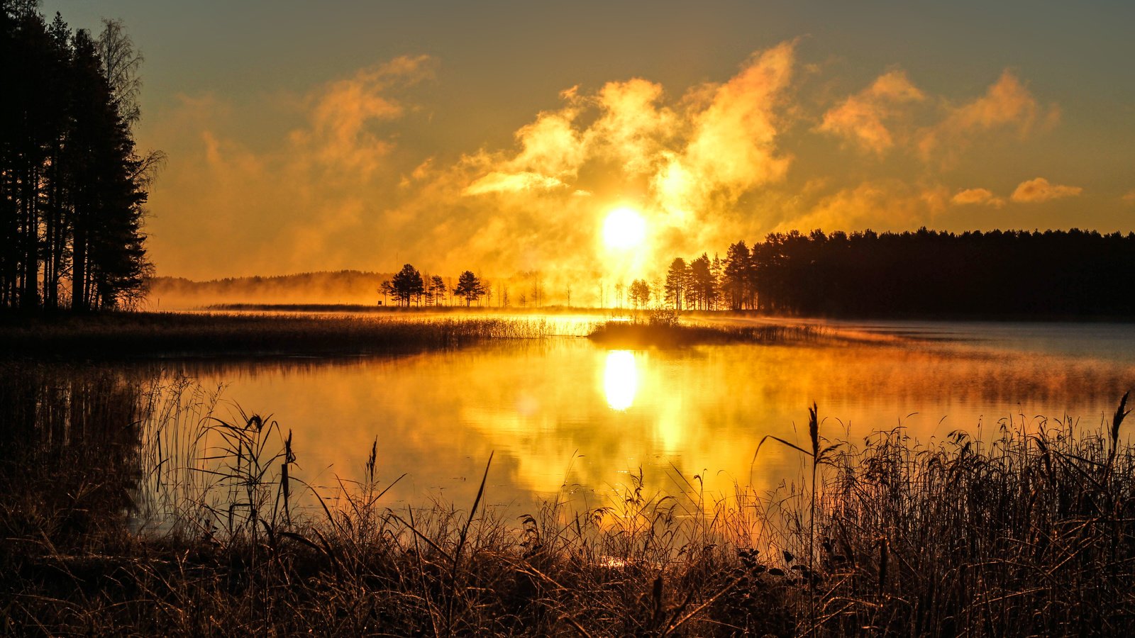 Обои озеро, закат, lake, sunset разрешение 5184x3456 Загрузить