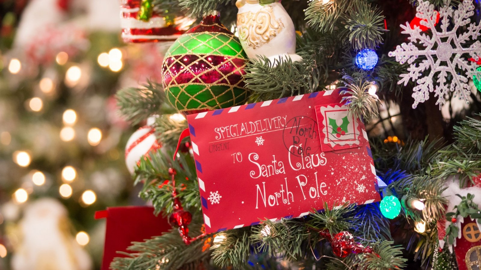 Обои новый год, елка, письмо, рождество, елочные игрушки, new year, tree, letter, christmas, christmas decorations разрешение 1920x1200 Загрузить