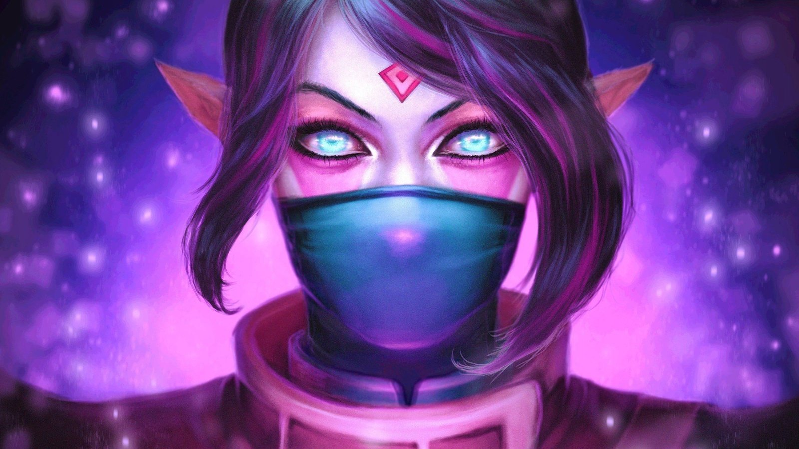 Обои арт, маска, взгляд, лицо, artwork, дота 2, lanaya, templar assassin, ланая, art, mask, look, face, dota 2, lana разрешение 2560x1810 Загрузить