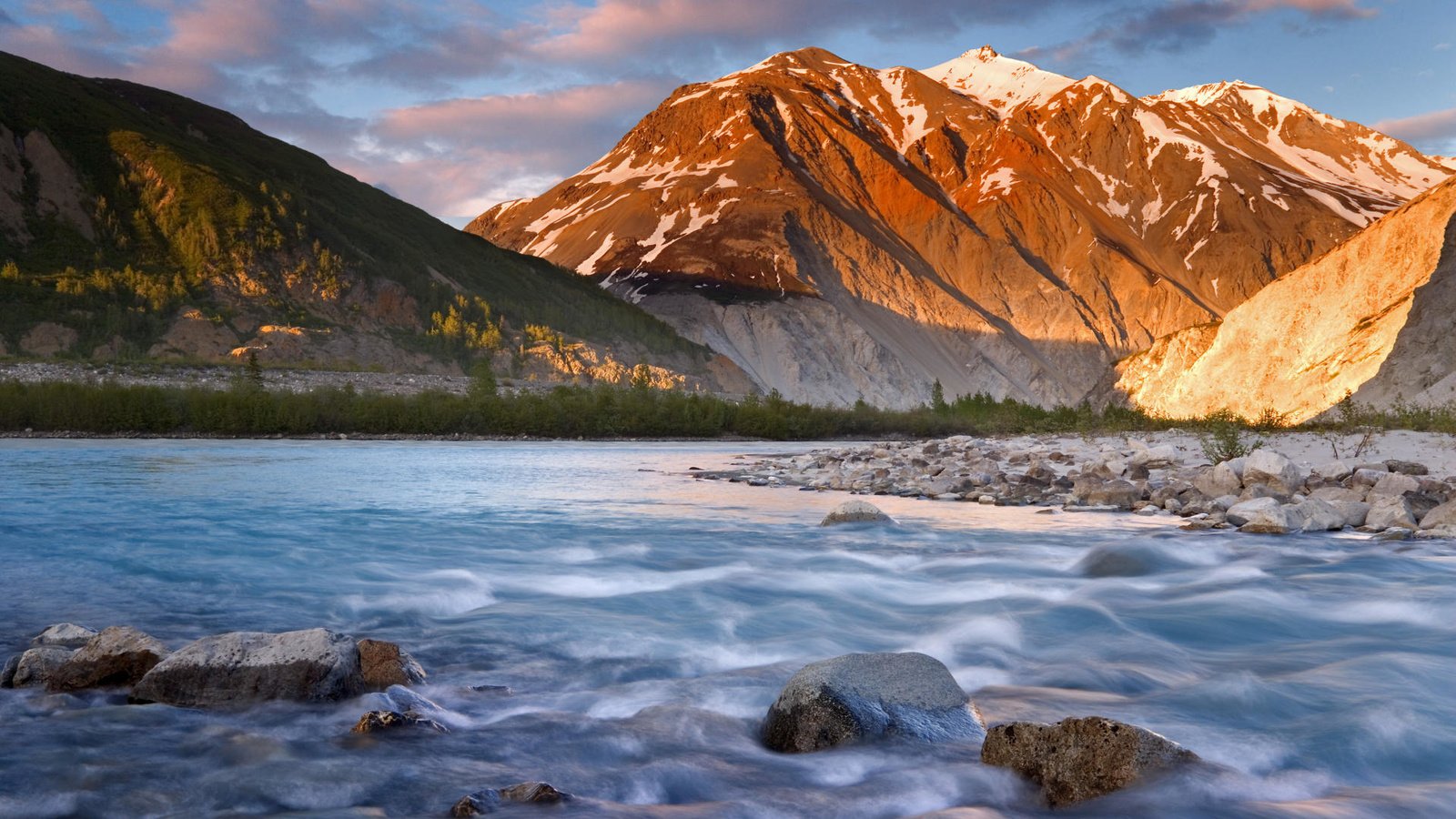 Обои река, горы, камни, river, mountains, stones разрешение 1920x1080 Загрузить