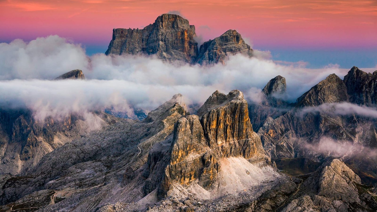 Обои облака, горы, природа, камни, италия, кортина-д’ампеццо, clouds, mountains, nature, stones, italy, cortina d'ampezzo разрешение 1920x1080 Загрузить