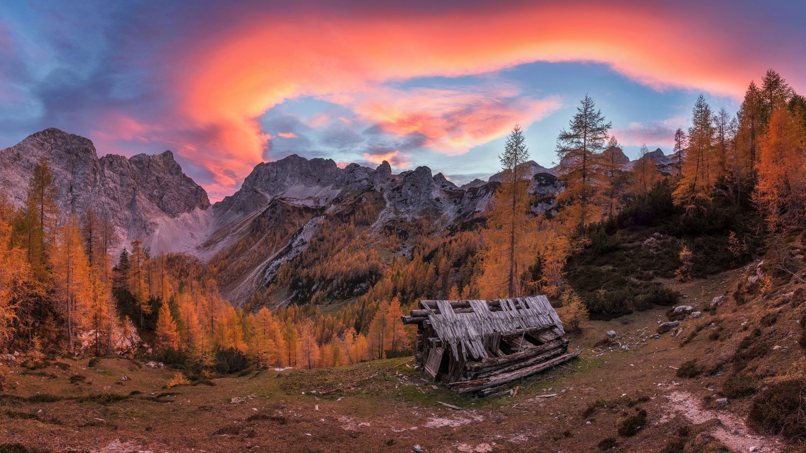 Обои горы, природа, шалаш, mountains, nature, hut разрешение 2112x1188 Загрузить