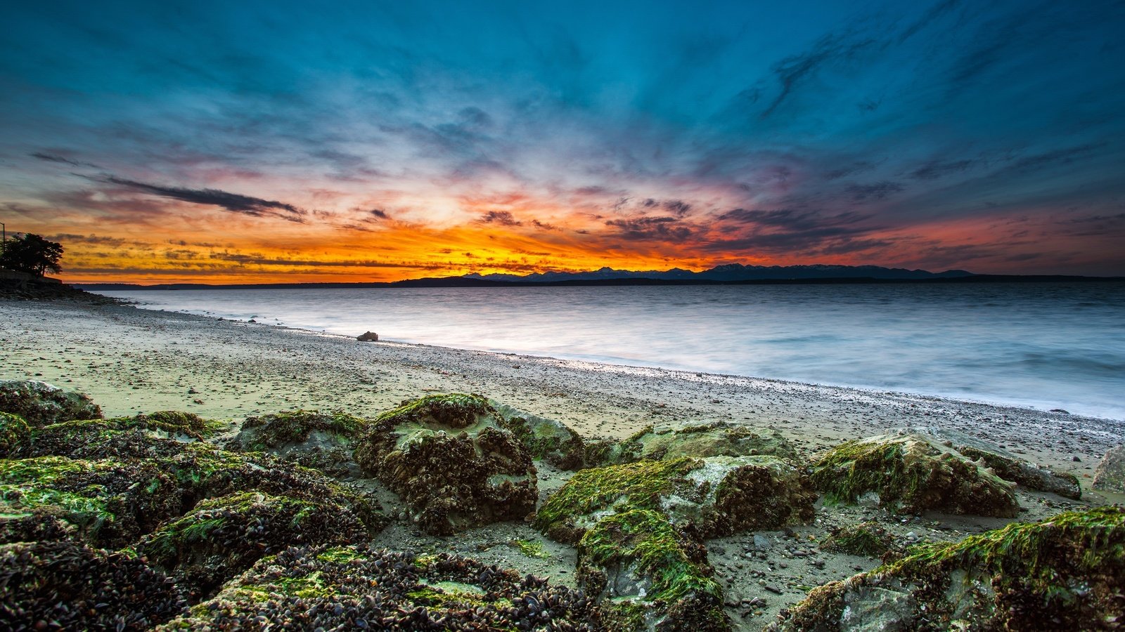 Обои небо, природа, камни, закат, пейзаж, побережье, the sky, nature, stones, sunset, landscape, coast разрешение 3840x2160 Загрузить