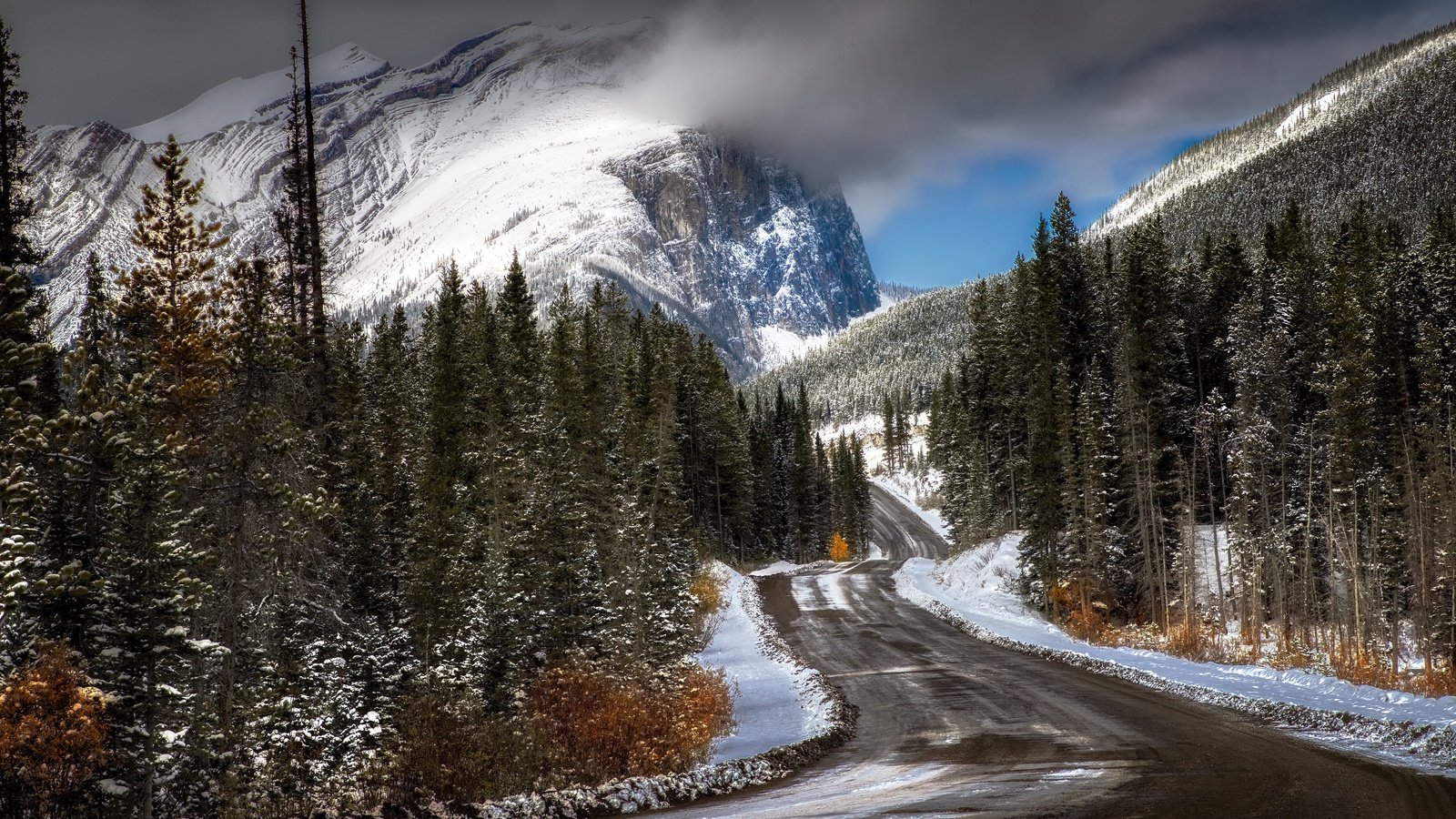 Обои дорога, горы, природа, зима, road, mountains, nature, winter разрешение 3840x2160 Загрузить