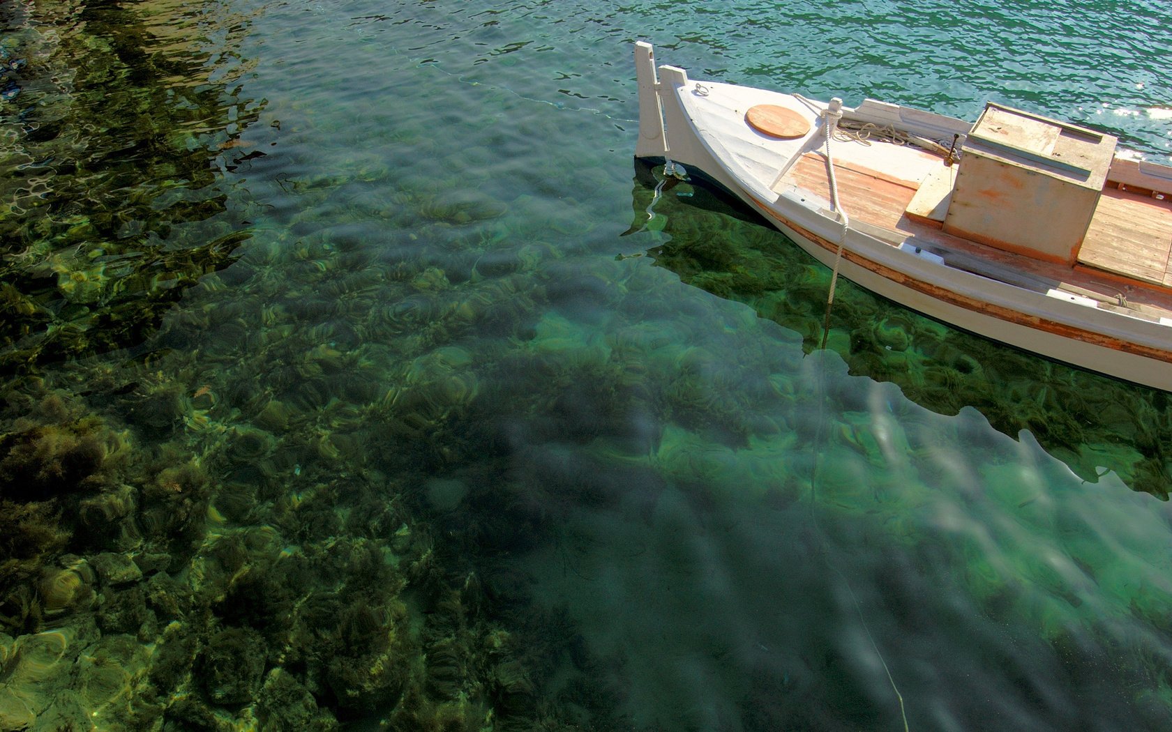 Обои вода, природа, море, дно, лодка, средство передвижения, water, nature, sea, the bottom, boat, vehicle разрешение 2560x1600 Загрузить