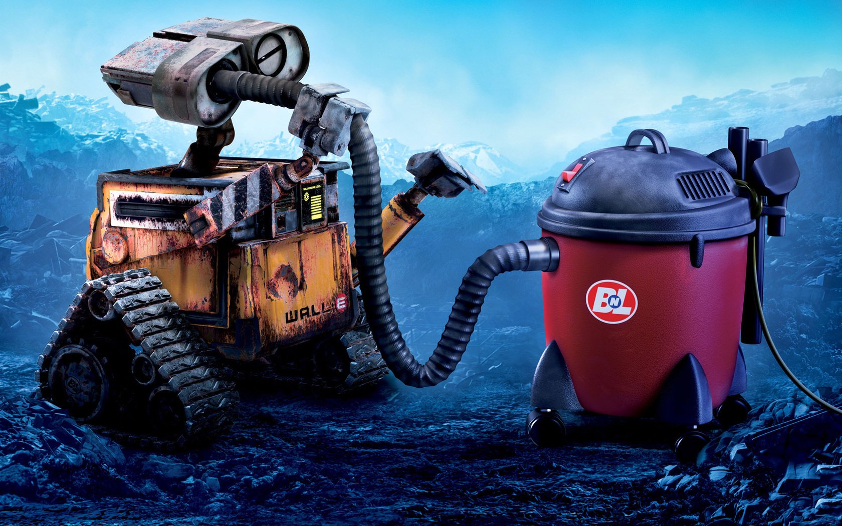 Обои робот, валл-и, пылесос, robot, wall-e, vacuum cleaner разрешение 1920x1080 Загрузить