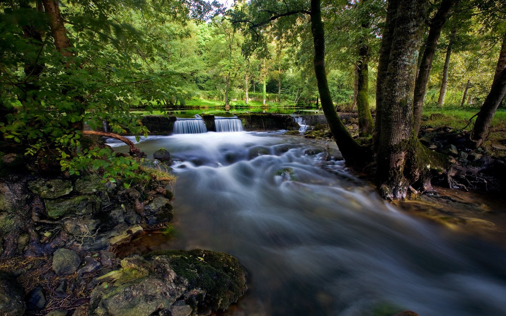 Обои река, пейзаж, водопад, river, landscape, waterfall разрешение 2560x1600 Загрузить