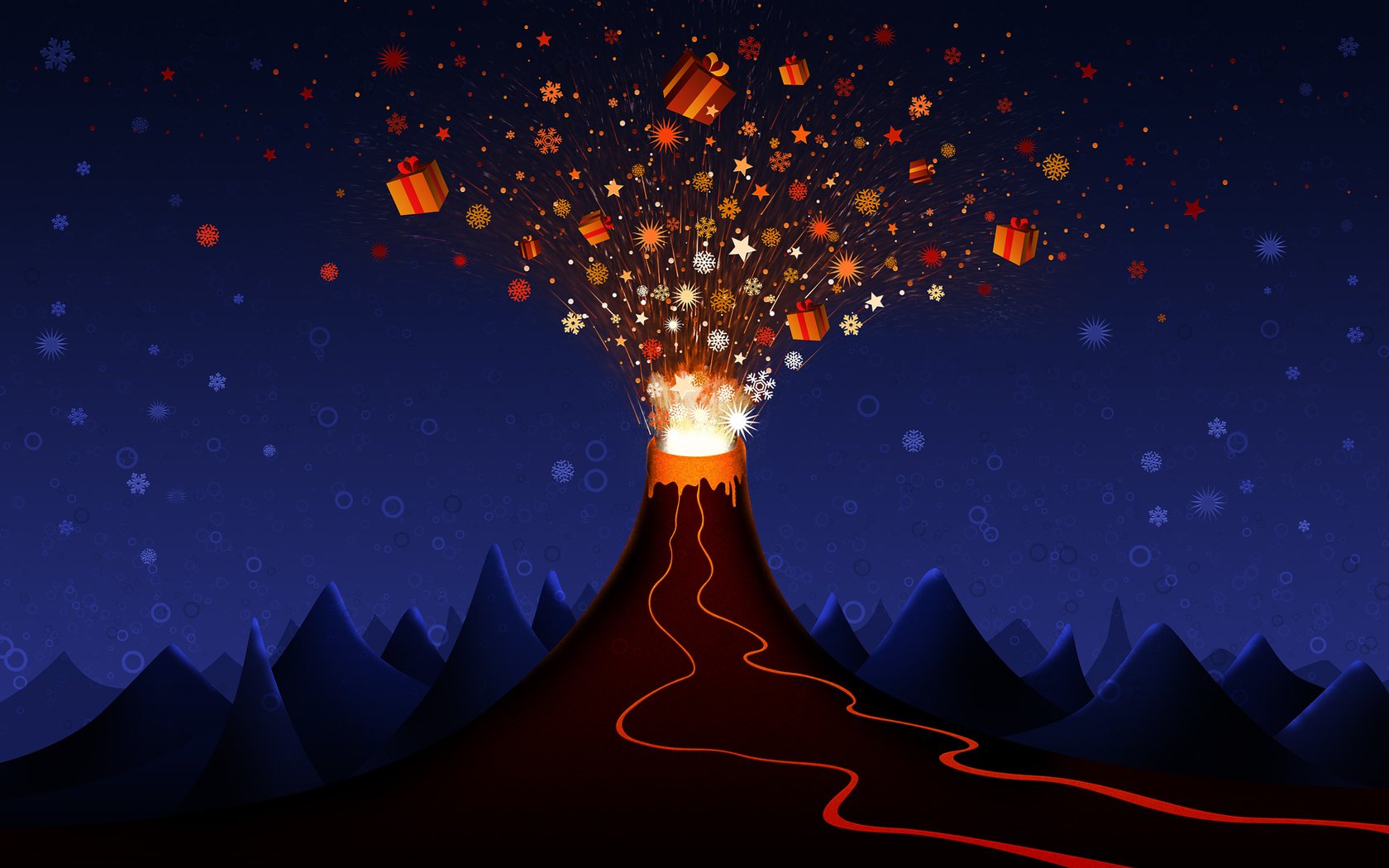 Обои подарки, вулкан, взрыв, gifts, the volcano, the explosion разрешение 2560x1600 Загрузить