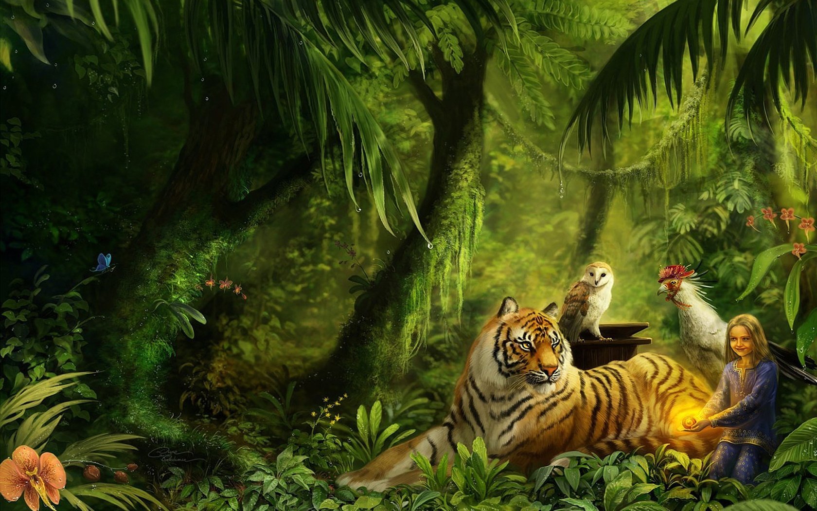 Обои тигр, рисунок, животные, красота, джунгли, tiger, figure, animals, beauty, jungle разрешение 1920x1200 Загрузить