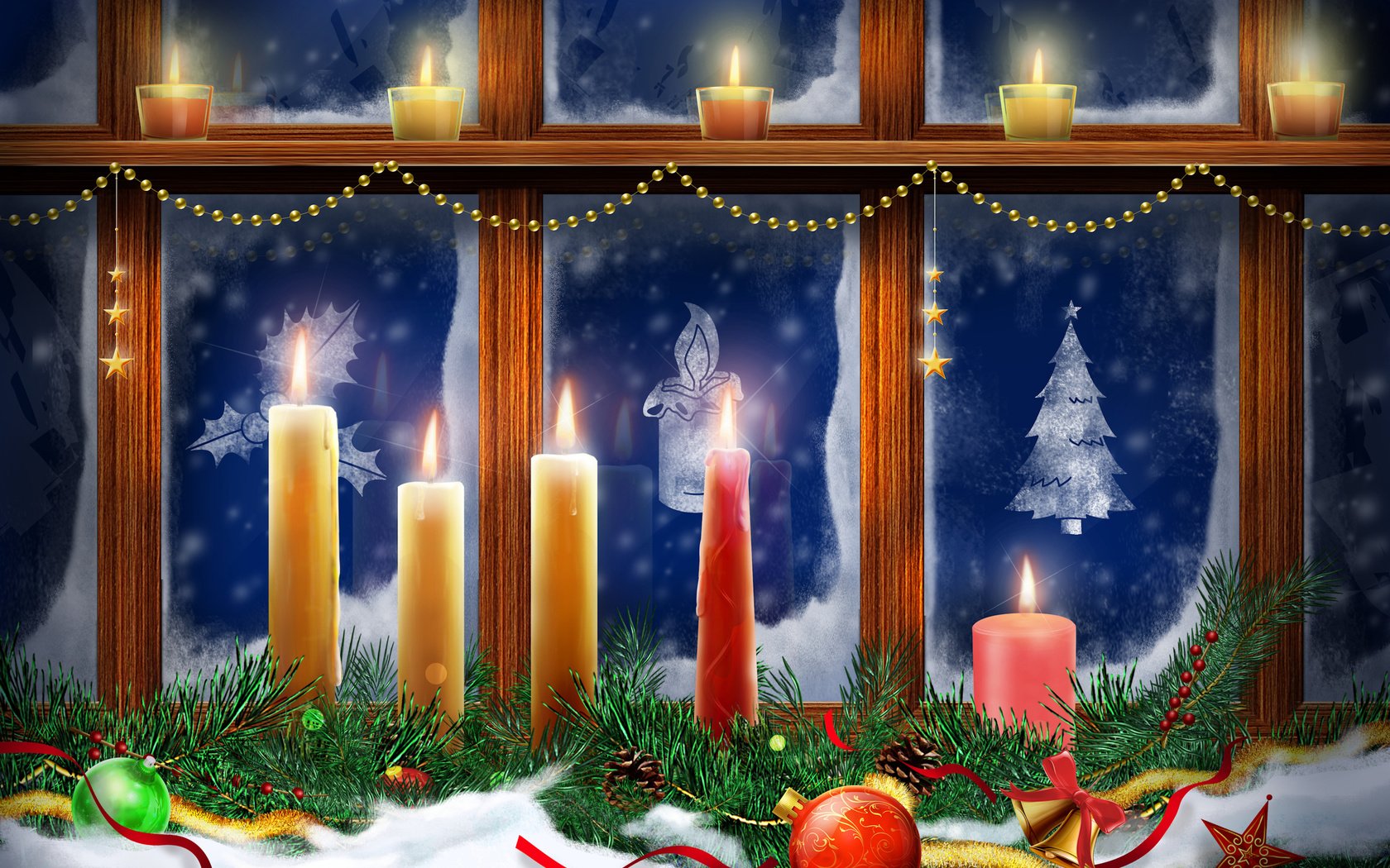 Свечи окно рождество Candles window Christmas загрузить