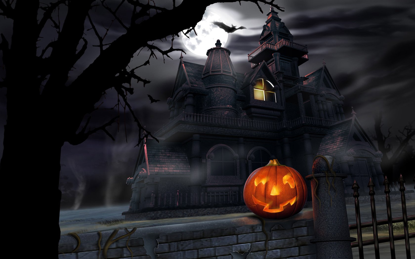 Обои замок, хеллоуин, тыква, castle, halloween, pumpkin разрешение 1920x1200 Загрузить
