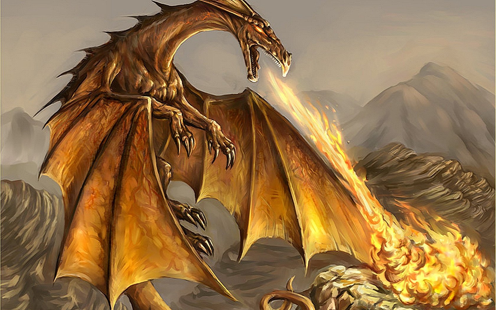 Обои пламя, дракон, flame, dragon разрешение 1919x1200 Загрузить