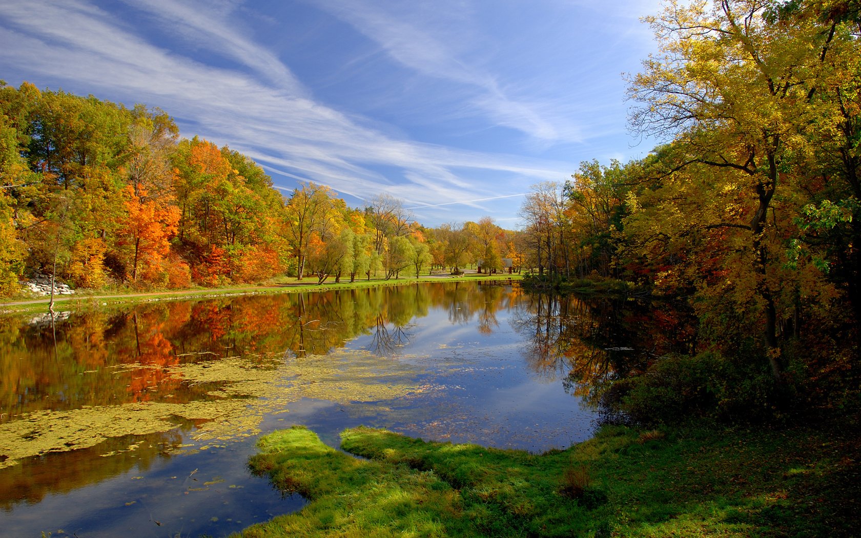 Обои природа, парк, осень, пруд, nature, park, autumn, pond разрешение 1920x1200 Загрузить